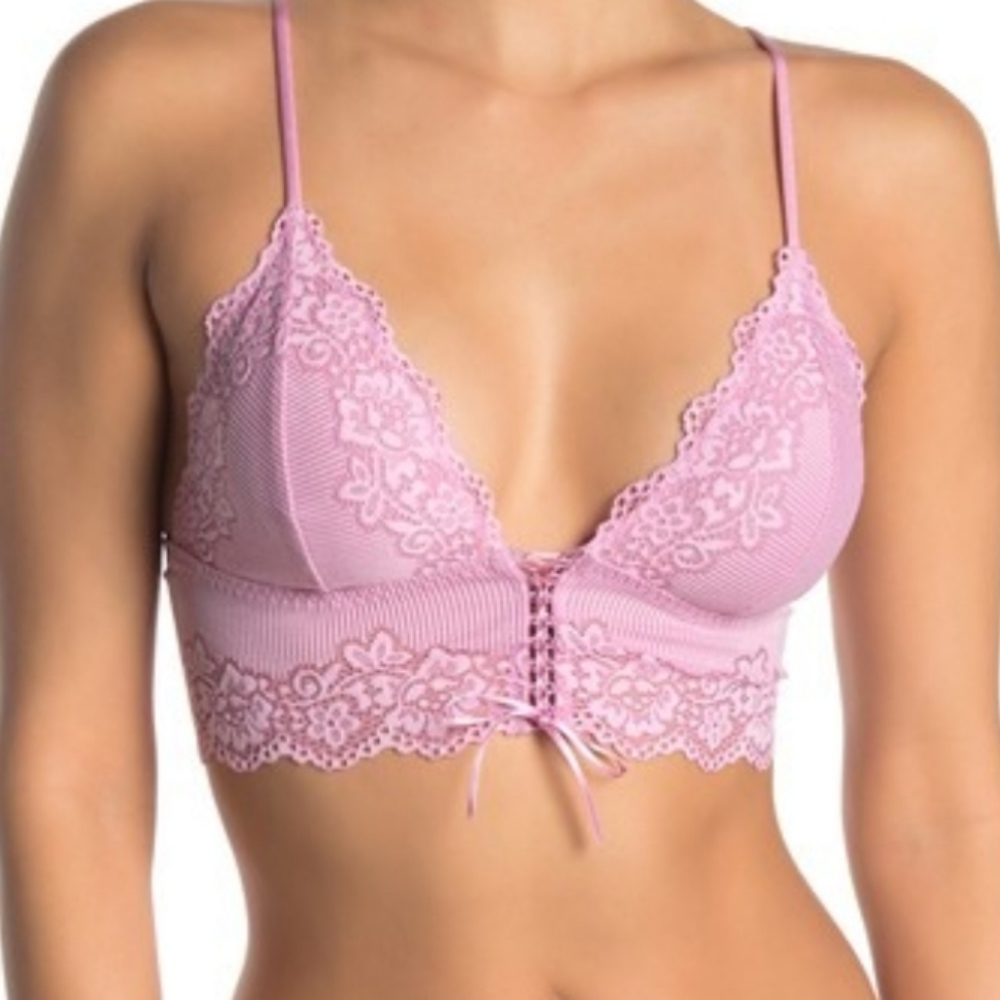 Free People Caroline Ribbed Lace-Up Bralette